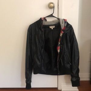 Charlotte Russe leather jacket with hood